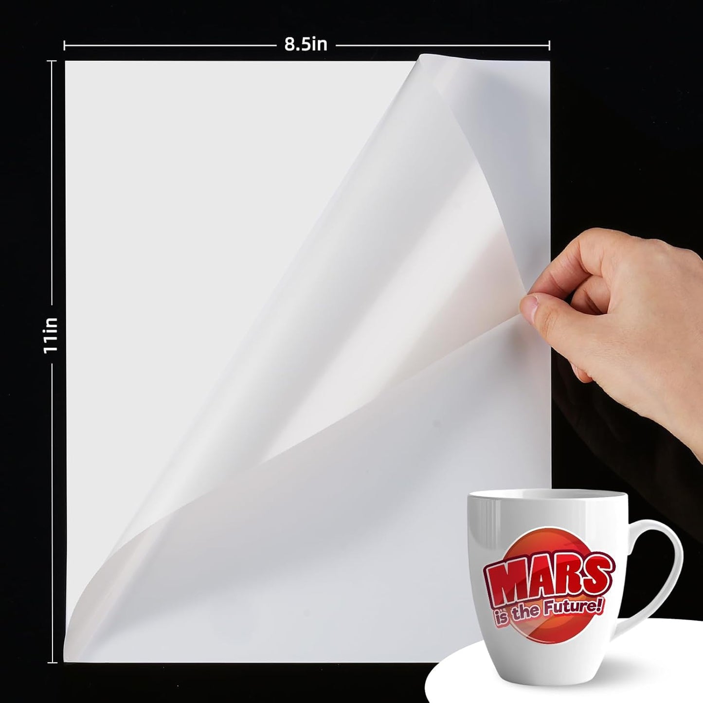 QYH Printable Vinyl Sticker Paper for Inkjet & Laser Printer - Matte White Waterproof, 50 Sheets Vivid Colors, Compatible with Cricut, Silhouette, Ideal for Small Business & DIY- 8.5"x11"