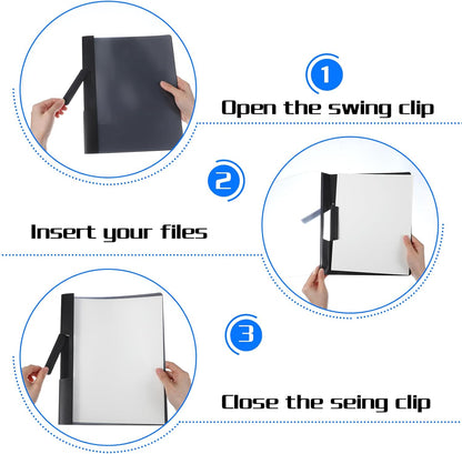 24 Pcs Clear Report Covers with Rotary Clip, 11.4 x 9 Inch Letter Size Presentation Folders Resume Folders for Business Files Report Document Interview