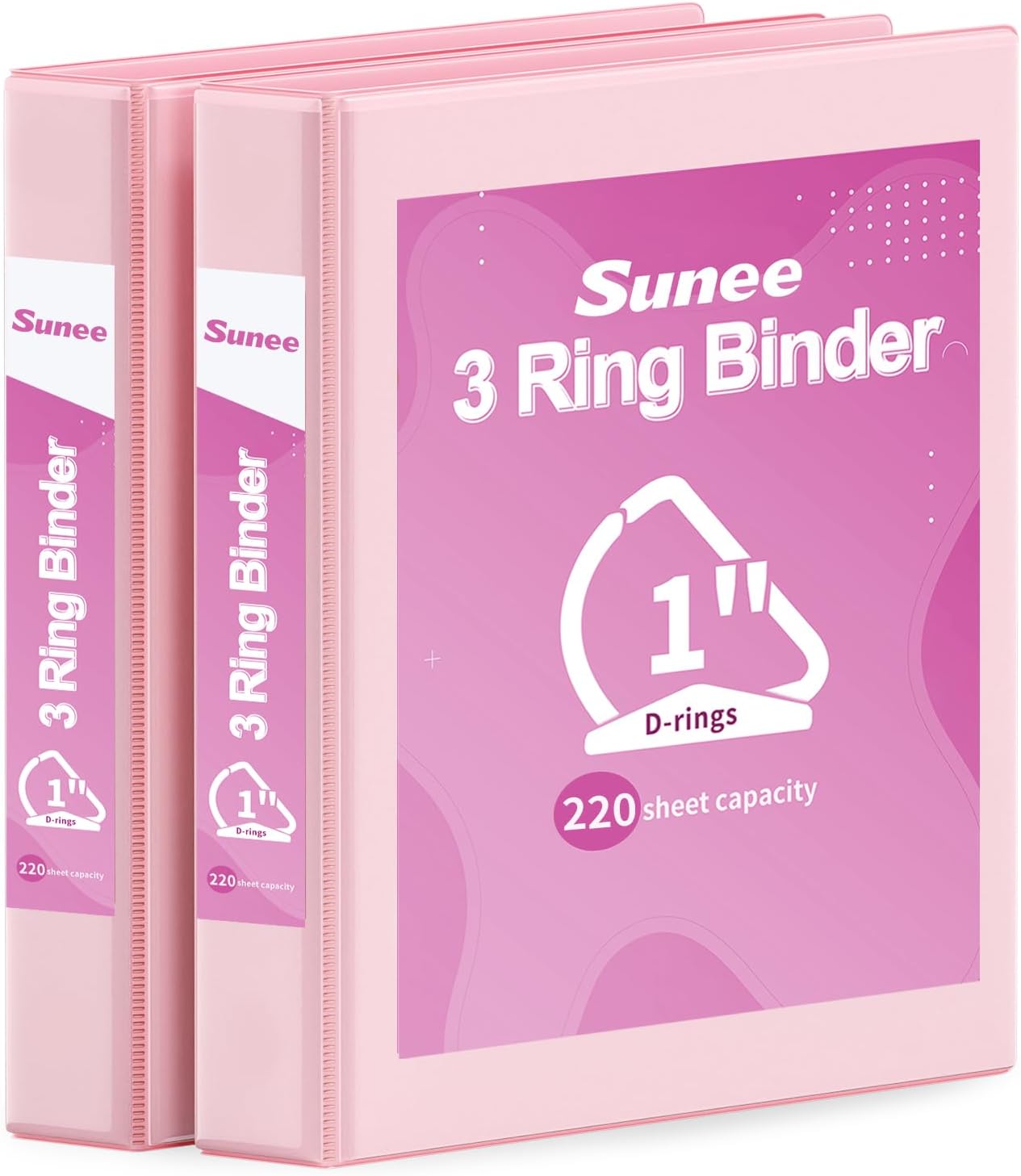 SUNEE 3 Ring Binder 2 Inch, Clear View Binder Three Ring PVC-Free (Fit 8.5x11 Inches) for School or Office Supplies, Light Purple, 1 Pack