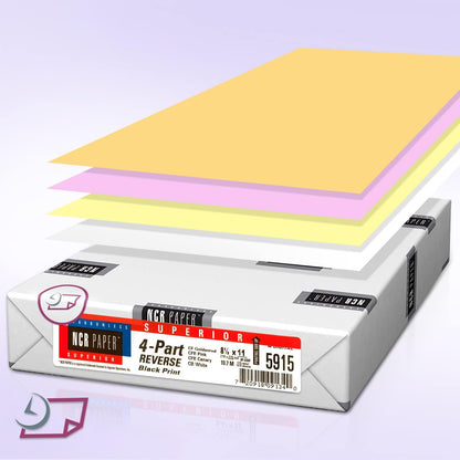 NextDayLabels - Superior Carbon-less NCR, Pre Collated Paper, 500 Sheets Per Pack (8-1/2" x 11" 3 Part Reverse, #5900)