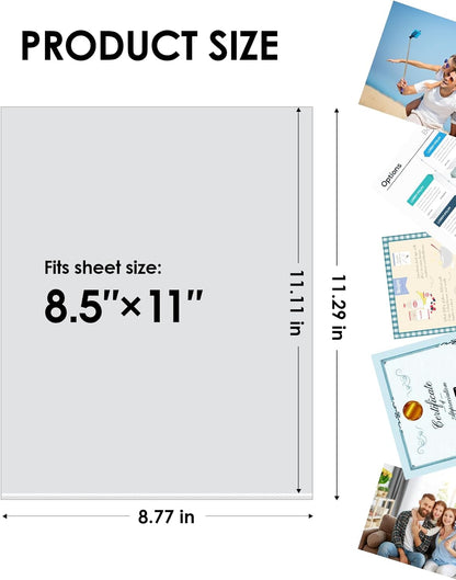 KTRIO No Holes Sheet Protectors 8.5 x 11 Inch Heavy Duty Clear Page Protectors, Plastic Paper Document Sleeves, Letter Size, Top Loading, Acid Free, 50 Pack