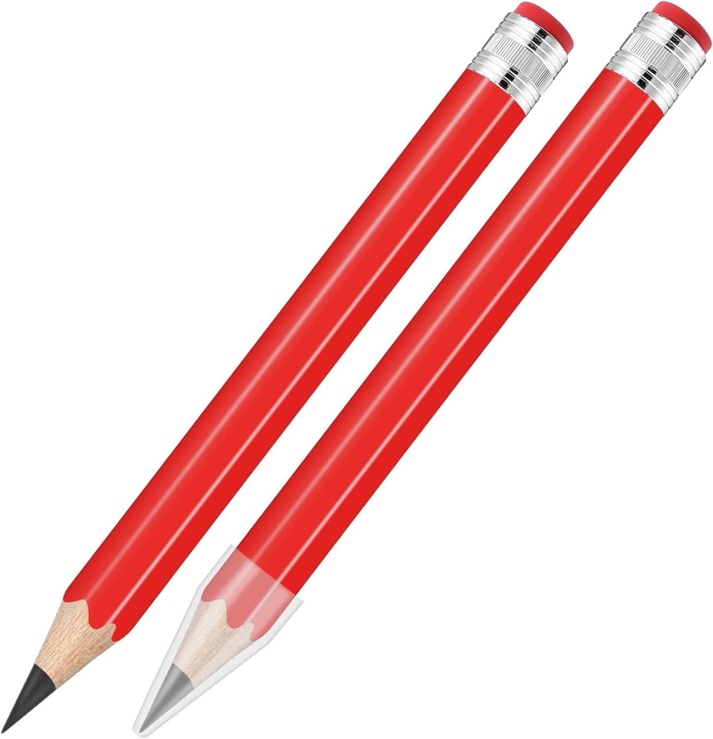 2 Pcs 13 inch Wooden Jumbo Pencils for Prop Giant Big Novelty Wood Pencil with Eraser for Fun Decor, School Projects, Party Favors, and Unique Gifts (Green)