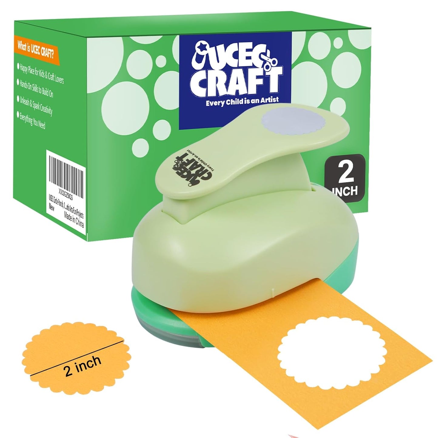 UCEC 2 Inch Circle Punch, Paper Punch, 2 Inch Hole Punch, Circle Hole Punch Cutters for Paper Crafts DIY Handmade Crafting Scrapbook Tools Cards Arts Fun Projects