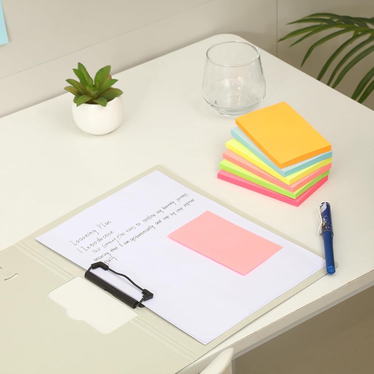 480 Sheets 3 in x 5 in Large Sticky Notes, 76 x 127 mm 6 Pads Assorted Self-Stick Pads for Notebook,Office,School and Home,80 Sheets/Pad (6 Pads Brillant)