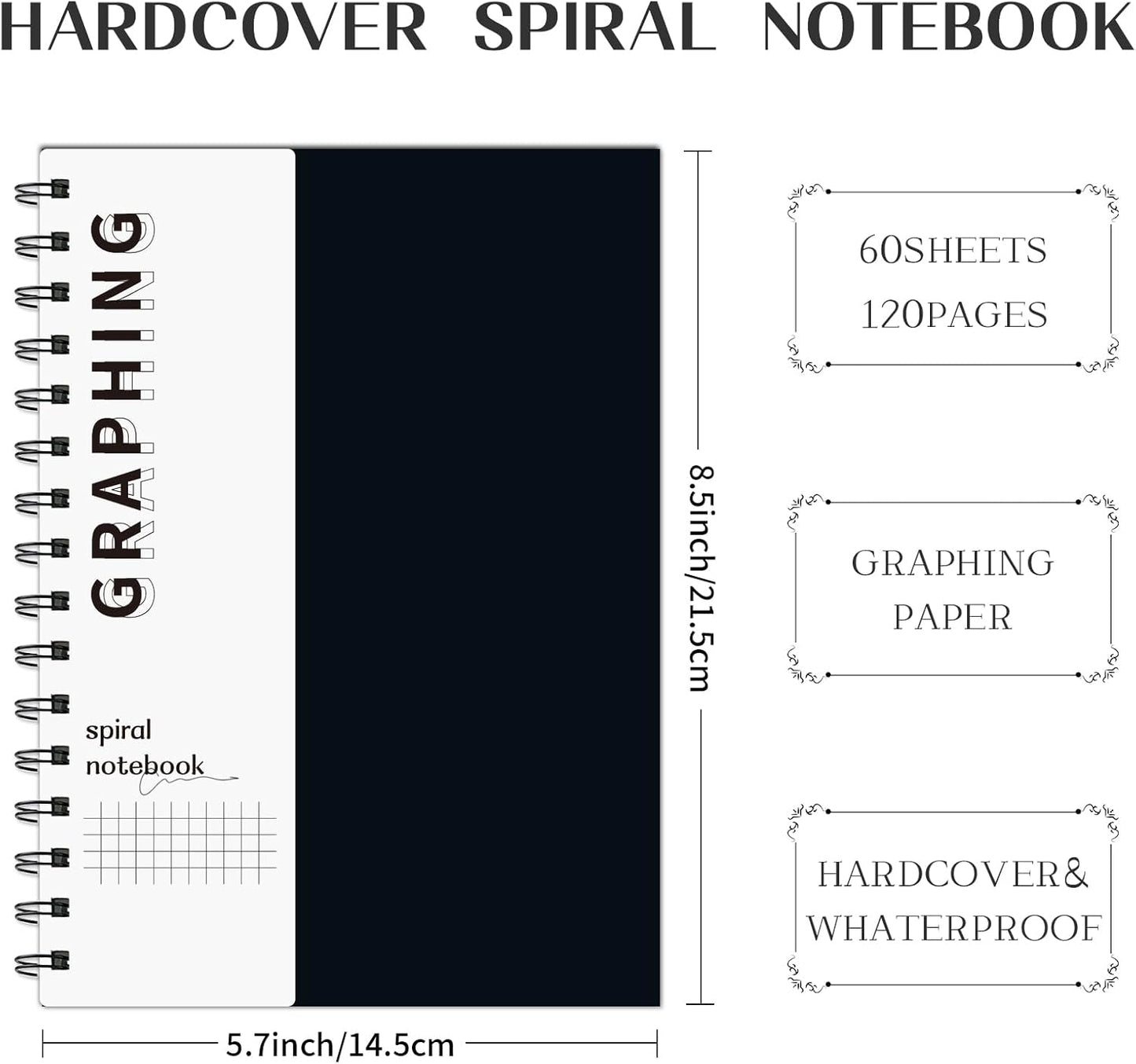 Large Lined Notebook Spiral Notebook 8.5" x 11"-4 Pack LINED Notebook 7mm Ruled Hardcover Notebook 120 Pages 100 GSM Thick Paper Notebook Hardcover Journal for School, Office,Study and Notes