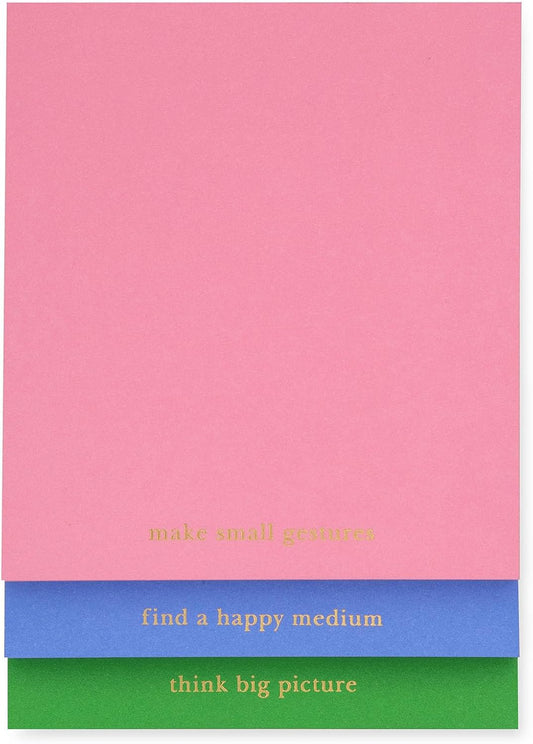 kate spade new york Stacked Notepad Assorted Sizes, Includes 3 Cute Notepads with 75 Sheets Each, Colorful Pads of Paper for Desk Notes (Ladybug Dot)