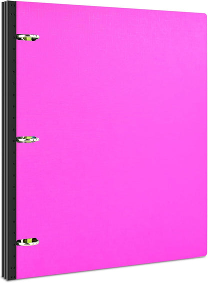 INFUN Telescoping 3 Ring Binder - 4PCS, Portable Plastic 3 Ring Binder with Telescoping Spine, Binders with Foldable Front Cover Holds 8.5"x11" Paper for School, Office, Homes