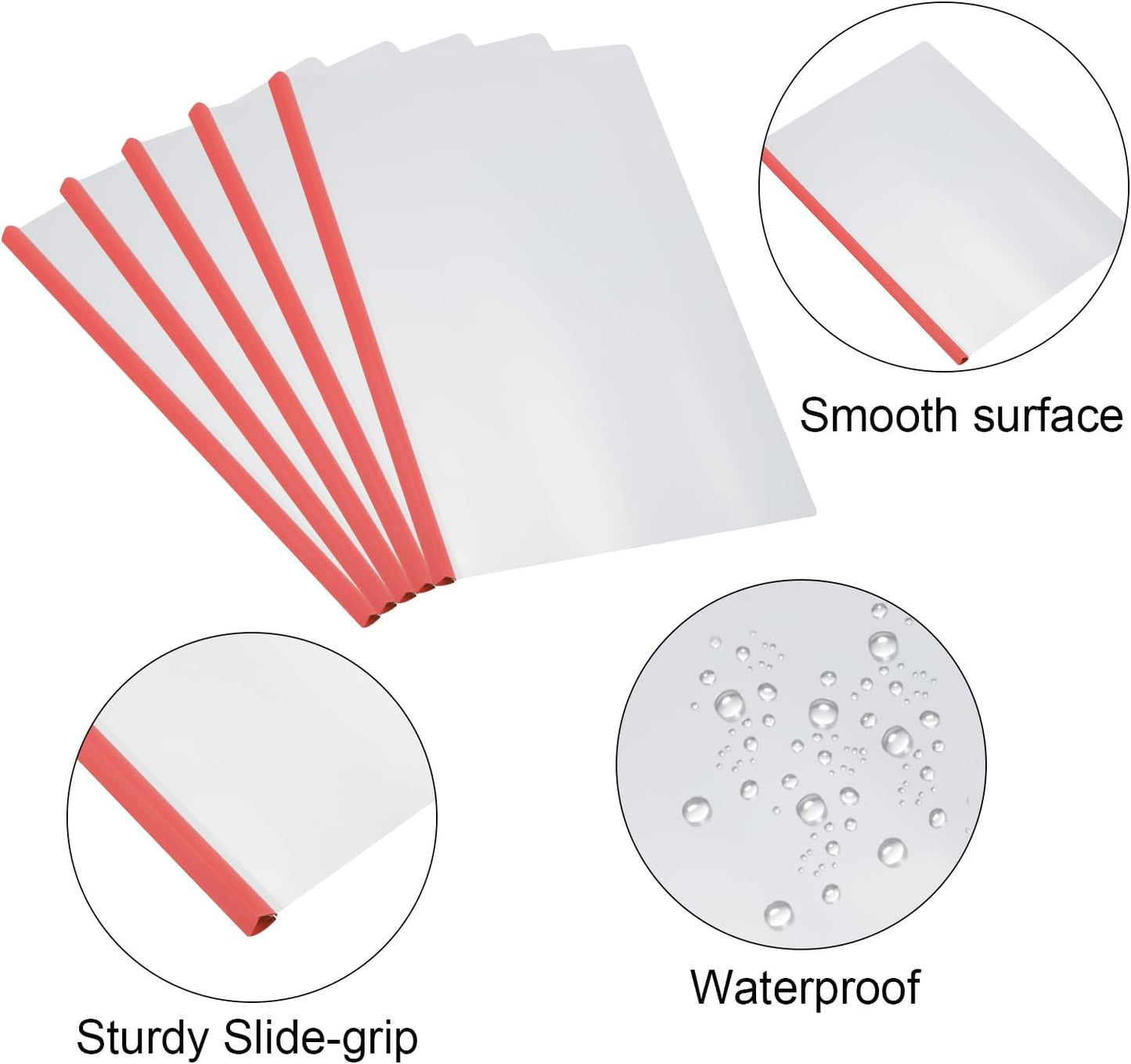 PATIKIL Clear Report Covers with Sliding Bar, 20 Pcs 10mm Slide-Grip Resume Covers 75 Sheets Capacity, A4 Presentation Folders for File, Resume, Green