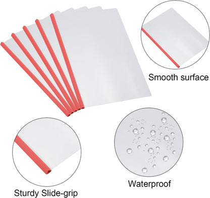 PATIKIL Clear Report Covers with Sliding Bar, 20 Pcs 10mm Slide-Grip Resume Covers 75 Sheets Capacity, A4 Presentation Folders for File, Resume, Green