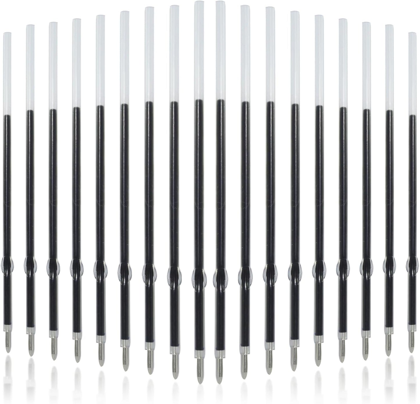 Bonsicoky 20 Pcs Ballpoint Ink Refills - 0.7 mm Medium Tip - 107 mm Length - Black Ink for Retractable Pens, Perfect for Writing, School, and Office Use