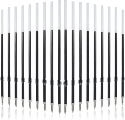 Bonsicoky 20 Pcs Ballpoint Ink Refills - 0.7 mm Medium Tip - 107 mm Length - Black Ink for Retractable Pens, Perfect for Writing, School, and Office Use