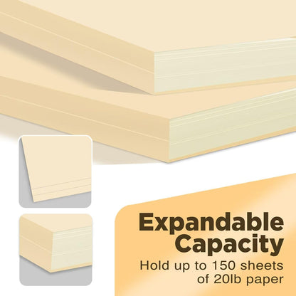 Manilla Folders 8.5 x 11 File Folders Letter Size Manila Folder with 1/3 Cut Tab 100 Pack Paper Folders for Office, School, Home, Business Filing Supplies Made in USA