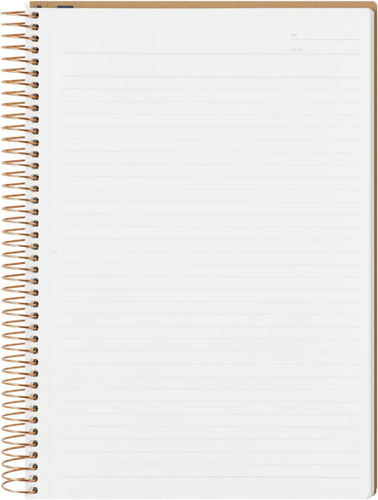 Maruman Spiral Note Basic Lined Notebook- A5, 8.31" x 6.26", 150 Sheets / 300 Pages, 6.5mm Narrow Ruled Journal, Perforated Pages & Wire-Bound to Lay Flat, Sturdy Kraft Cover, Made in Japan