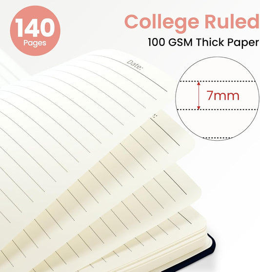 ZOTIA Lined Spiral Journal for Women, A5 Hardcover Pretty Notebook for Work & Note Taking, Aesthetic Cute Journal for Writing, 140 Pages, 6"x8", Garden of Whimsy