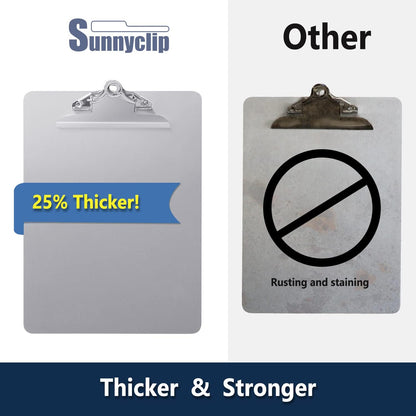 Metal Clipboard, 20% Sturdier Aluminum Contractor Clipboard with Low Profile Clip | Hangable Recycled Heavy Duty Rust-Proof | Plate for A4 Size Sheet, for Jobsite, Laboratory, Medical, Office, Teach