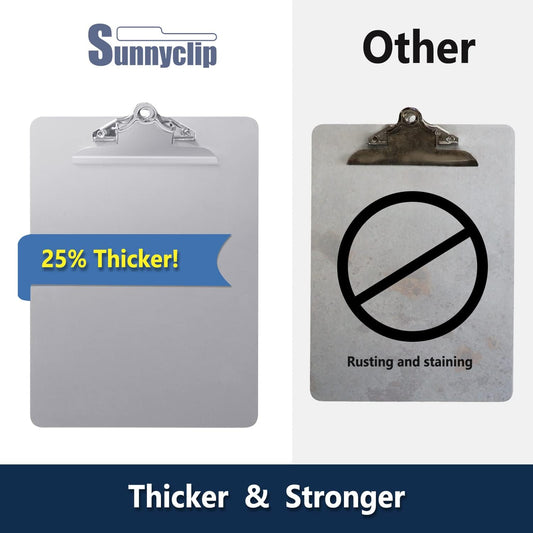Metal Clipboard, 20% Sturdier Aluminum Contractor Clipboard with Low Profile Clip | Hangable Recycled Heavy Duty Rust-Proof | Plate for A4 Size Sheet, for Jobsite, Laboratory, Medical, Office, Teach