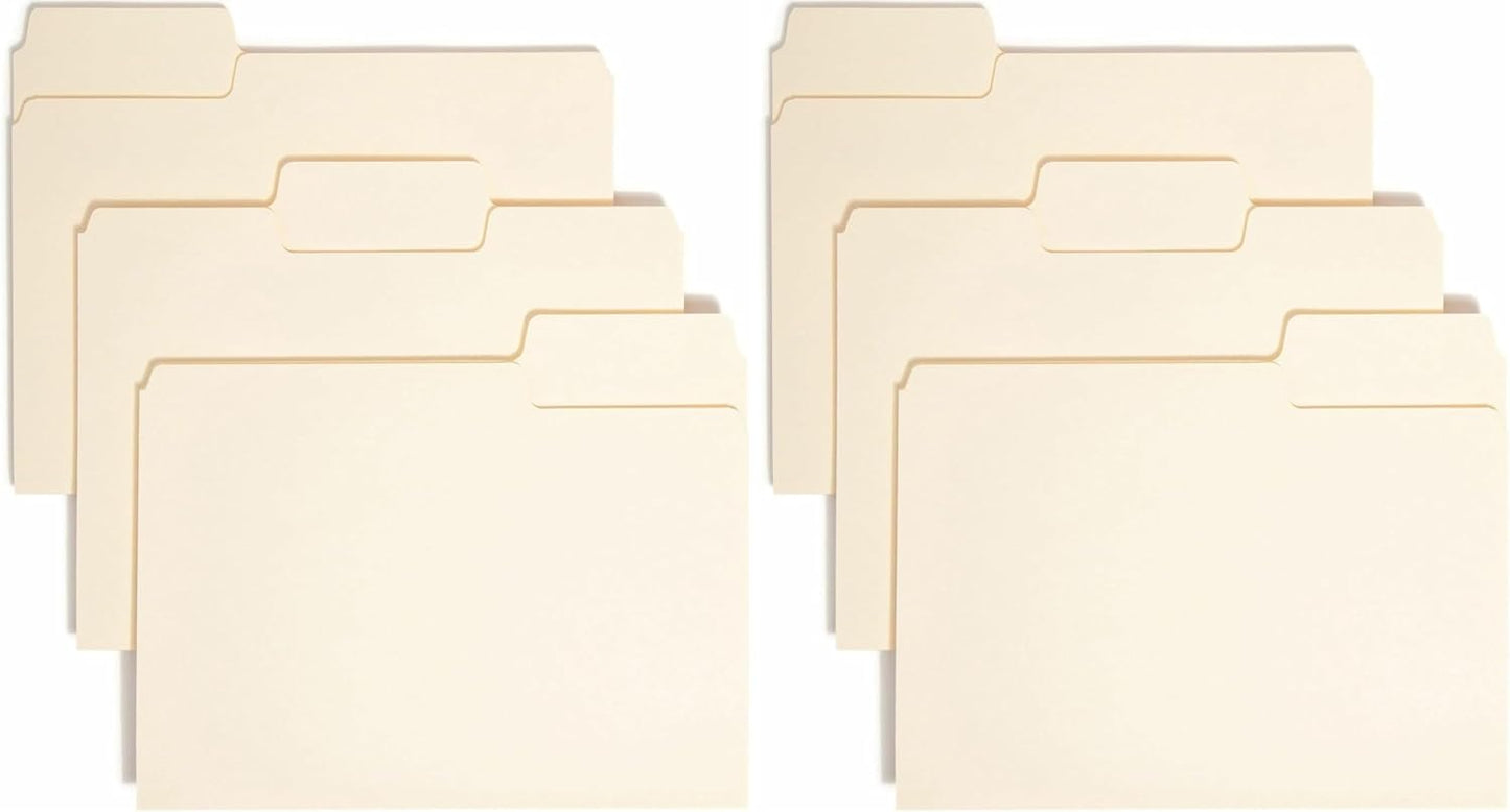 Smead SuperTab File Folder, Oversized 1/3-Cut Tab, Letter Size, Manila, 100 Per Box (10301)