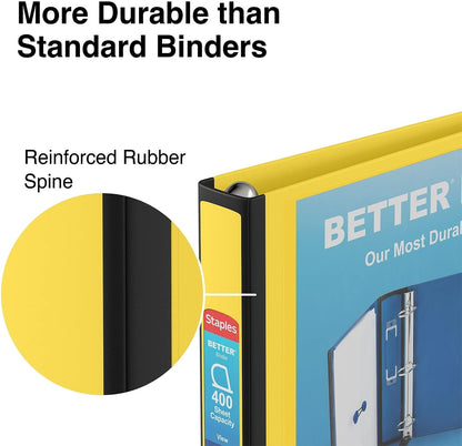 Staples Better Binder 2-Inch D-Ring View Binder, Reinforced Spine, Holds Up to 540 Sheets, Teal, for Office & School