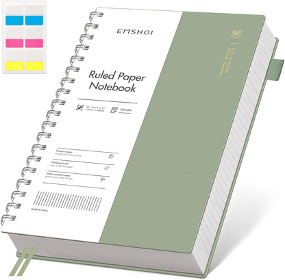 EMSHOI A5 Spiral Notebook College Ruled Lined Journal, Small 5.7" X 8.22", 300 Pages/150 Sheets, 100gsm Thick Paper, Waterproof Hardcover, for Office School Women Men Work Writing Notes, Blue
