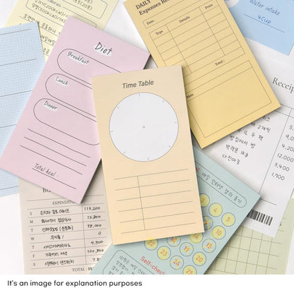 Monolike Memopad Memories design B SET - 4 Packs, 4 Different Designs, 100 Sheets Per Pad, Total 400 Sheets, Note pads, Writing pads, 3.15 x 4.17 Inches
