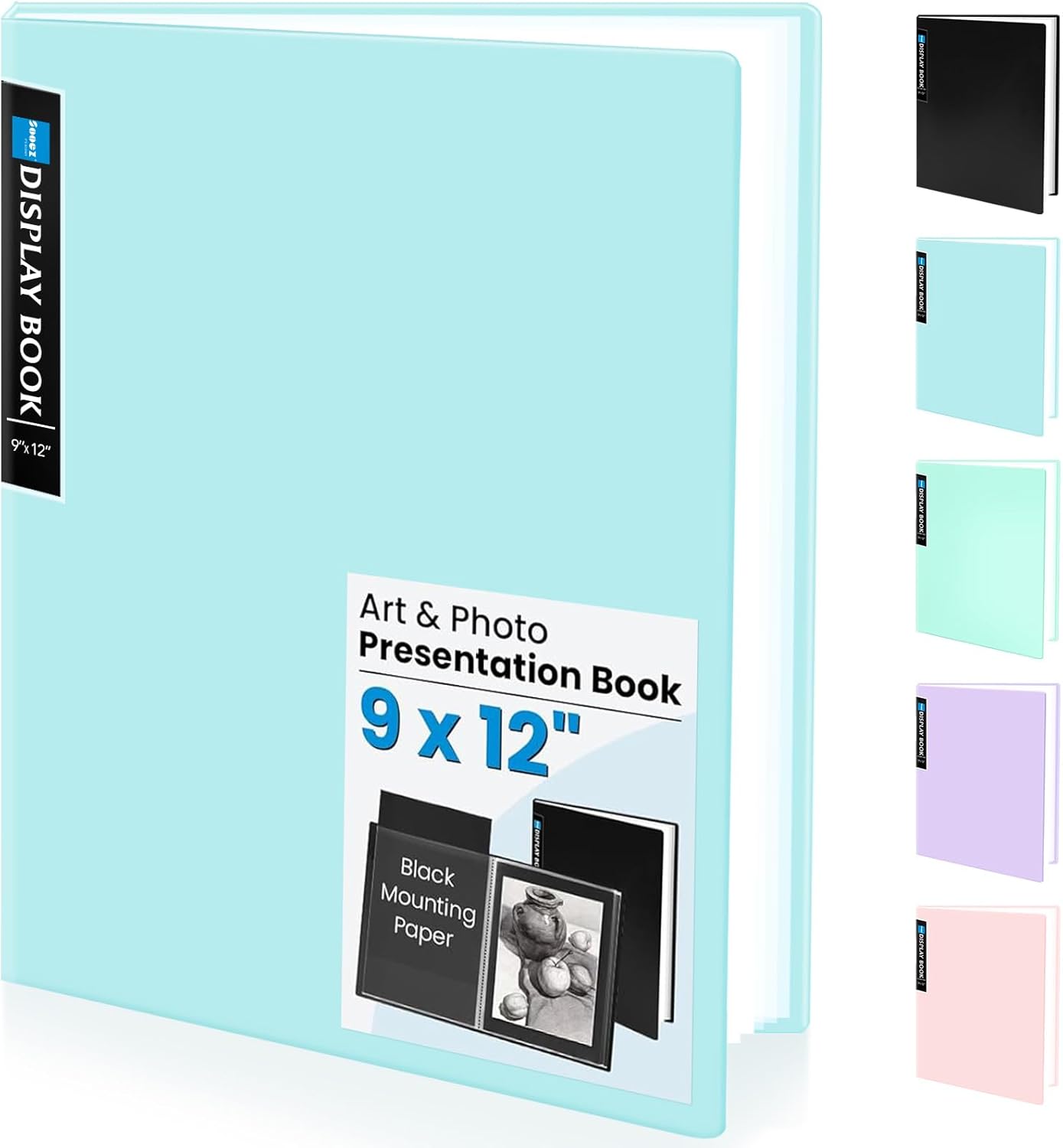 Sooez Art Portfolios 11"x17", Large Portfolio Folder with 30 Pockets & Black Inner Sheets, Display 60 Pages, 11 x 17 Presentation Book for Artwork Storage, Binder with Plastic Sleeves for Artist