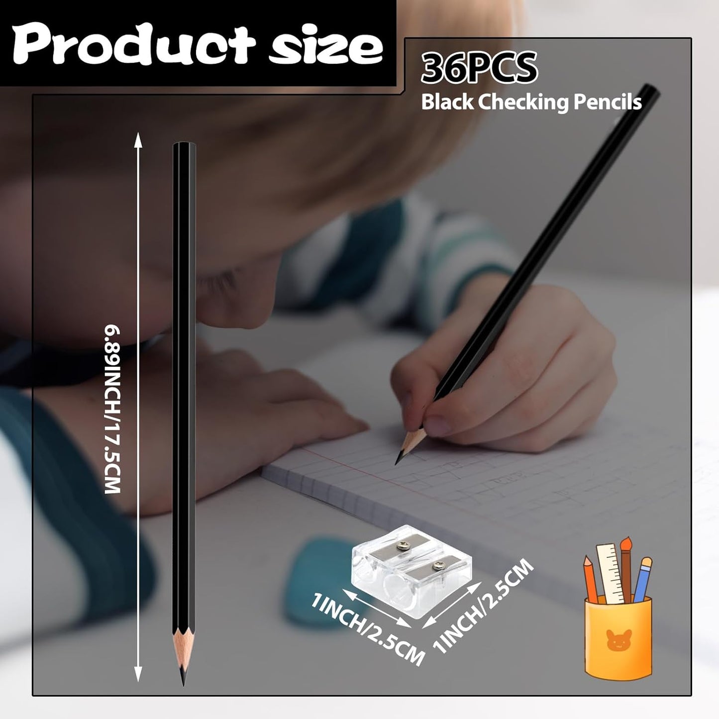 36 PCS Black Colored Pencils, Pre-sharpened Professional Wooden Art Pencils Set for Artists Painting | Premium Drawing Sketching Supplies (Black)
