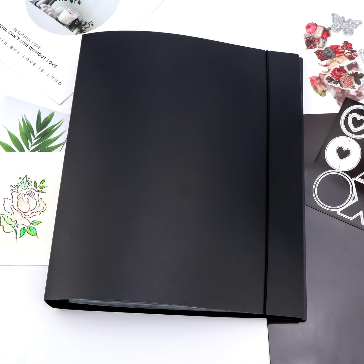 A4 4-Holes Round Ring View Binders Plastic Cover, Refillable Notebook Journal Binder File Folder, Loose Leaf Sheet Protector/DIY Scrapbooking/Binder Cover Protector (Purple)