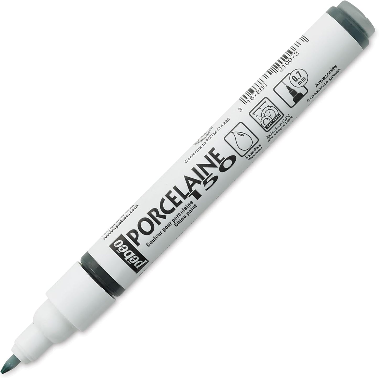 Pebeo Porcelaine 150, China Paint Fine Tip Marker - Anthracite Black (021009)