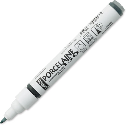 Pebeo Porcelaine 150, China Paint Fine Tip Marker - Anthracite Black (021009)