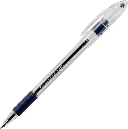 Pentel RSVP Ballpoint Pen, (0.7mm), Fine Line, Black Ink, Pack of 5 (BK90PF5A)