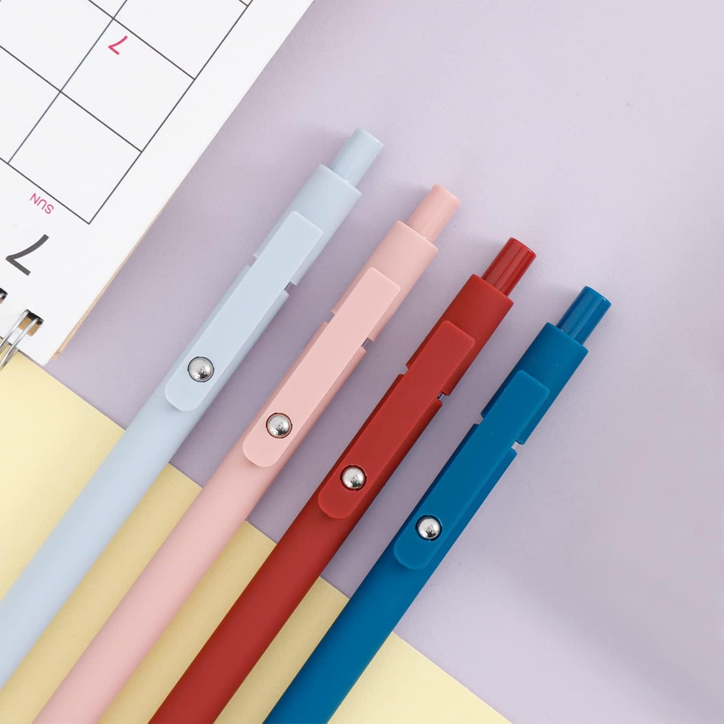 FIOVER 5pcs Gel Pens Quick Dry Ink Pens Fine Point Premium Retractable Rolling Ball Gel Pens Black Ink Smooth Writing for School Office Home