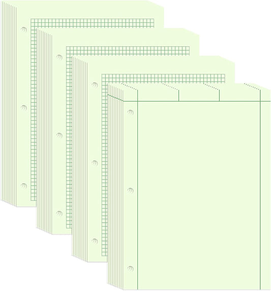 BESARME 4 Pack Engineering Paper Notebook A4 Graph Paper Notebook 3-Hole Punched Computation Pad Grid Notebooks for Engineering, 100 Sheets