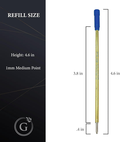 Garland Universal #1 Cross Compatible Ballpoint Pen Refill, USA Made, Archival Ink, 1.0mm Medium Point, Smooth Writing, 5 Pack (Blue)