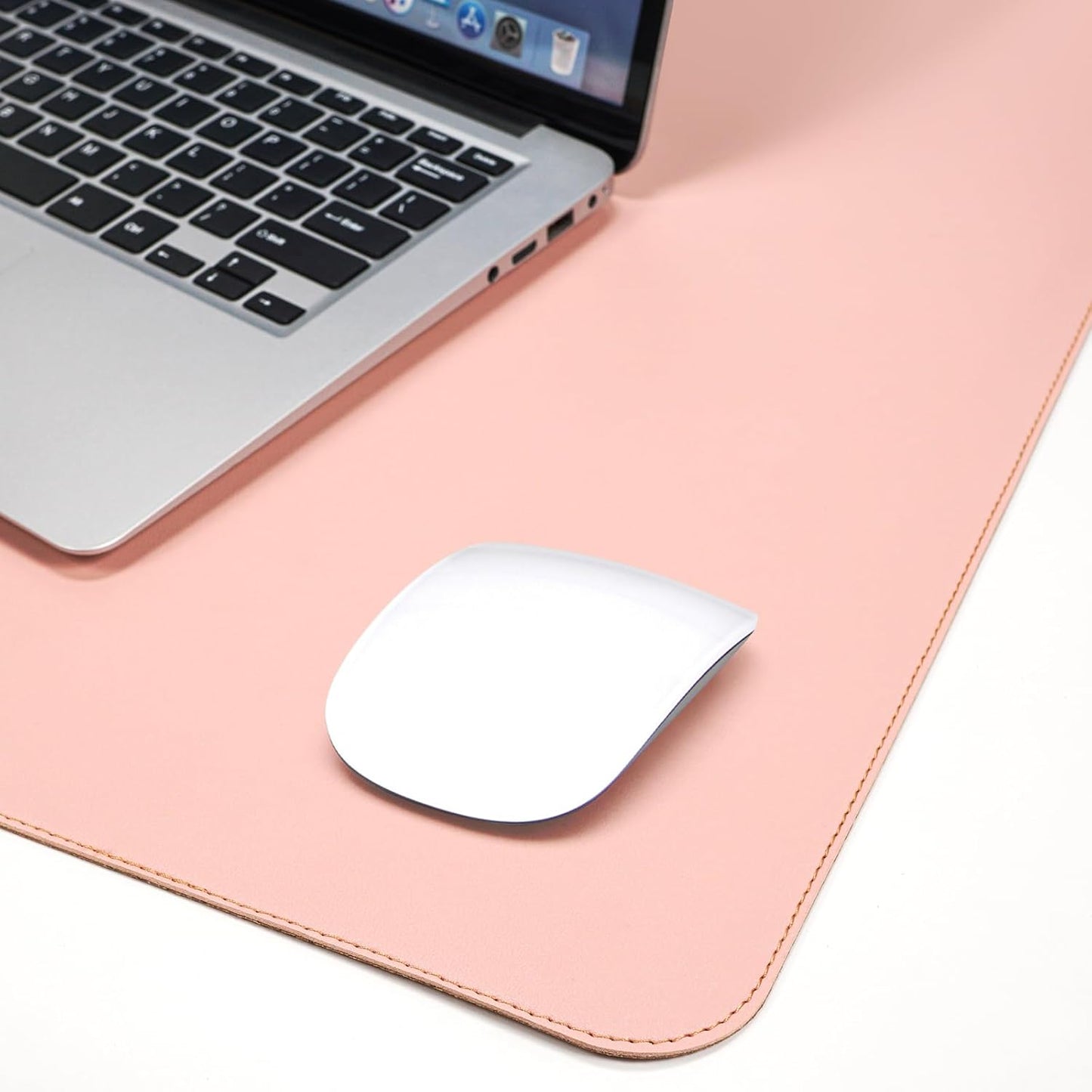 Large Desk Mat 47.2" x 17" Leather Desk Pad Protector with Natural Cork & PU Leather, Non-Slip Office Desk Mat, Large Mouse Pad, Waterproof Desk Blotter pad for Office&Home(Black)