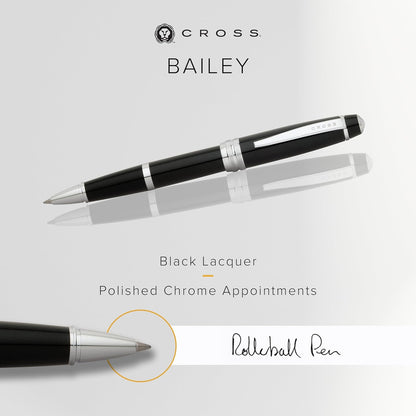 Cross Bailey Matte Red Lacquer Rollerball Pen - Refillable Pen for Smooth Writing - Well-Balanced, Distinctive Design - Easy Handling - Comfortable Grip - Gift-Ready Black Ink