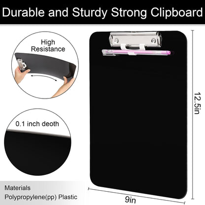 SFLHHDM 1 Pcs Clear Glitter Clipboards, Plastic Clipboard with Pen Holder, Size 8.85 x 12.4 in Shiny Clipboards with Low Profile Clip, Cute Hanging Clipboard for Office School Sparkly Clip Board-Pink