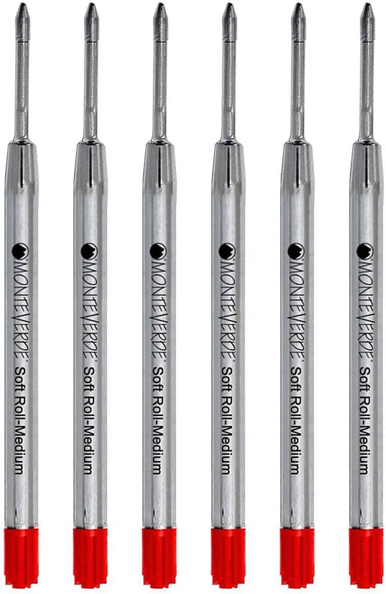 Monteverde Soft Roll Ballpoint Pen Refills to Fit Parker-Style Pens, Medium Point, Brown, 2-Pack, Smooth Writing Technology for Parker, Conklin, Schmidt, and More