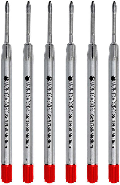 Monteverde Soft Roll Ballpoint Pen Refills to Fit Parker-Style Pens, Medium Point, Brown, 2-Pack, Smooth Writing Technology for Parker, Conklin, Schmidt, and More