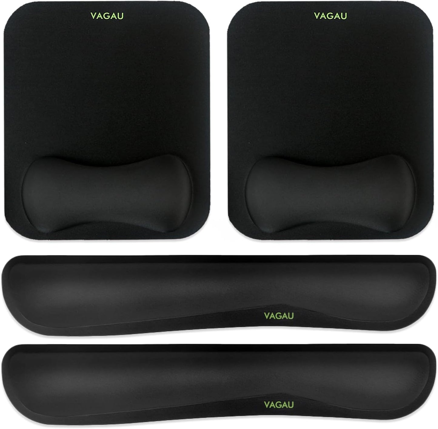 VAGAU Premium Keyboard Wrist Rest and Mouse Pad Wrist Support, Ergonomic Memory Foam Set for Office, Laptop, Mac, Computer and Gaming, Comfortable Typing &Wrist Pain Relief (2 Pack)