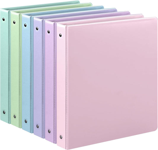 1.5-Inch 3-Ring Binder with Pockets, 1-1/2’’ Premium View Binders with Three Ring Binders Holds up to 325 Sheets US Letter Size, Bulk Pack of 6, Perfect for Home, Office, and School (1.5-inch) White