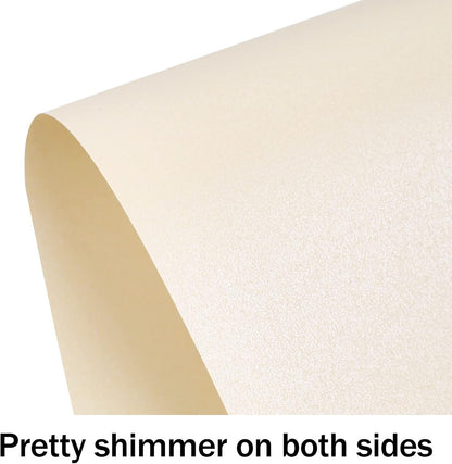 24 Sheets Pink Shimmer Cardstock 8.5 x 11 Iridescent Paper, Goefun 80lb Card Stock Printer Paper for Invitations, Valentines Day, Crafts, DIY Cards