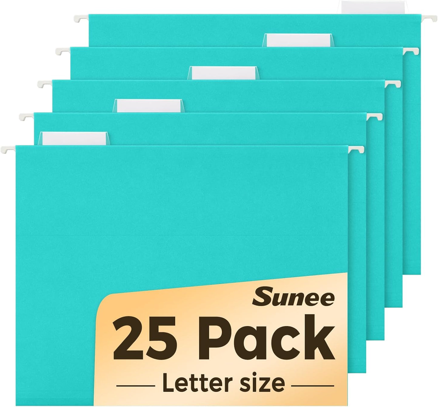 SUNEE Hanging File Folders, 25 Pack Letter Size Hanging File Folders with 1/5-Cut Tabs, Ideal for Home and Office Organization and Papers Classification, Bright Neon Pink