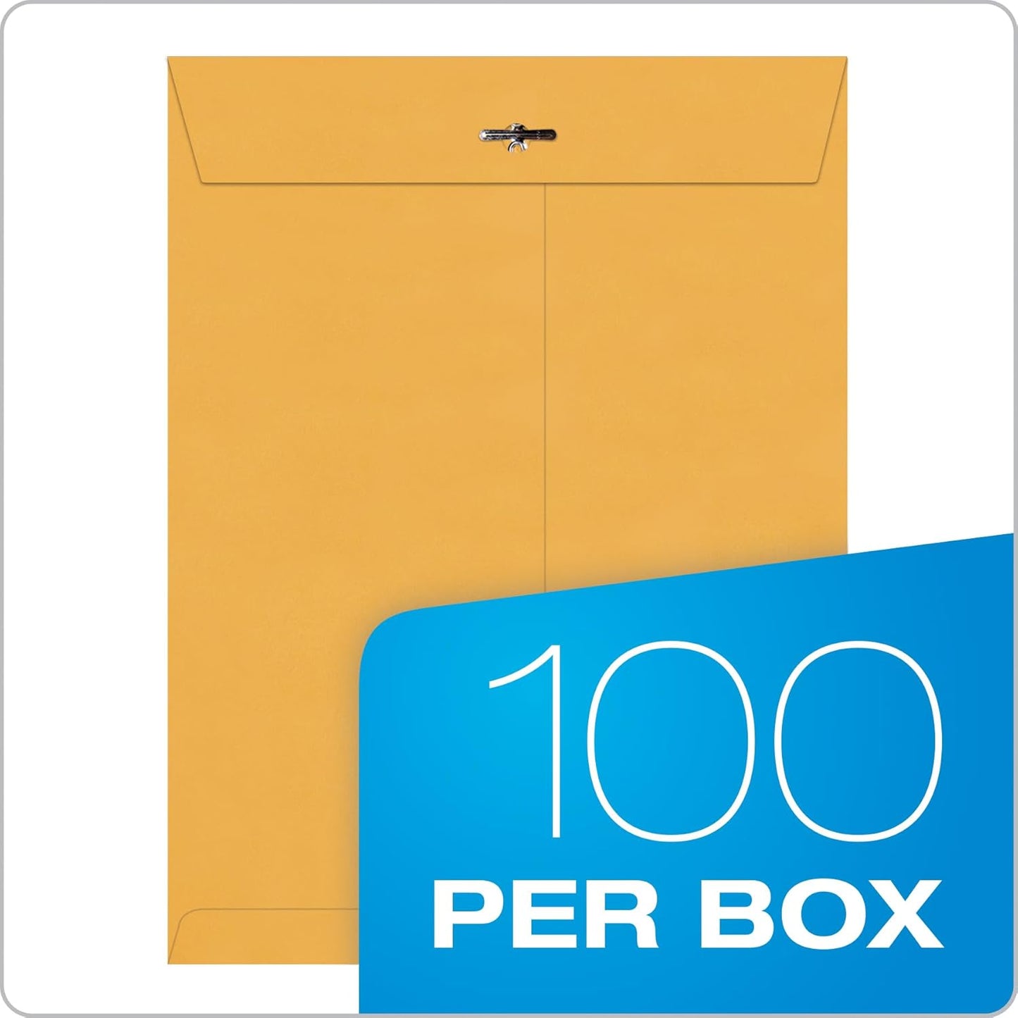 Quality Park 9 x 12 Clasp Envelopes with Deeply Gummed Flaps, Great for Filing, Storing or Mailing Documents, 28 lb Brown Kraft, 100 per Box (QUA37890)