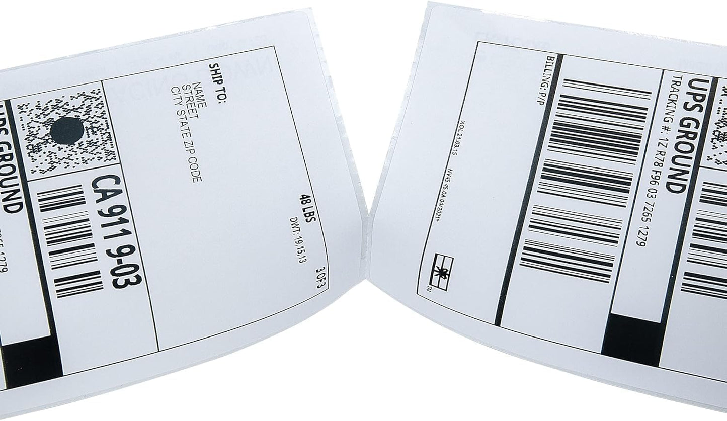 L LIKED 200 4x6 Thermal Labels Fanfold, Direct Thermal Shipping Labels - Perforated and Strong Adhesive