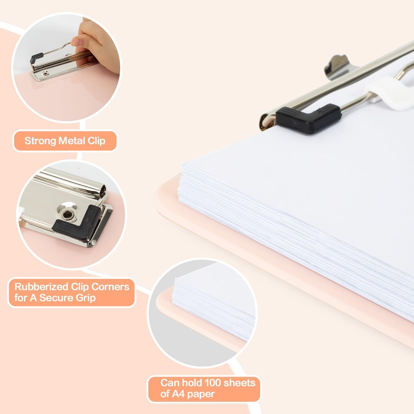Deli Plastic Clipboard, Clipboards with Low Profile Clip, Standard A4 Letter Size Clipboard for Office, Nurses, Students, and Women, Size 12.4 ×9 Inch, Blue