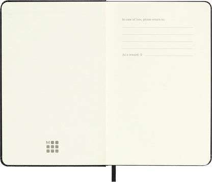 Moleskine Classic Notebook, Hard Cover, Pocket (3.5" x 5.5") Squared/Grid, Black, 192 Pages
