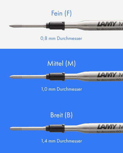 Lamy M16 ballpoint pen refill with large capacity, metal - Original replacement refill for all ballpoint pen models - Indelible - Broad line width in black ink