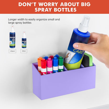 Magnetic Dry Erase Marker Holder, Acrylic Magnet Pen Holder for Whiteboard, Refrigerator, Magnetic Fridge Organizer for Office, Classroom, Whiteboard Maker Holder, Locker Organizer