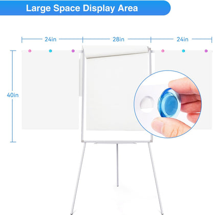 Easel Whiteboard - Magnetic Portable Dry Erase Easel Board 36 x 24 Tripod Whiteboard Height Adjustable Flipchart Easel Stand White Board for Office or Teaching at Home & Classroom (Black)