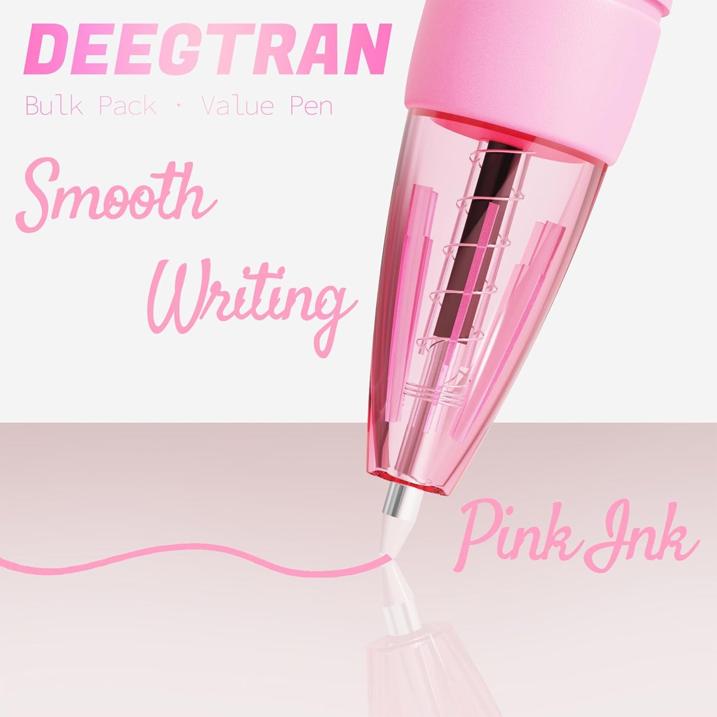 deegtran Pens Bulk, 30 Pack No Bleed Black Ink Click Pens with Soft Grip, Wholesale Retractable Ballpoint Pens for Office School, Medium Point Smooth 1.0MM